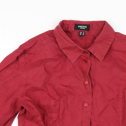 Womens UK Size 10 Mexx Red Basic Button-Up