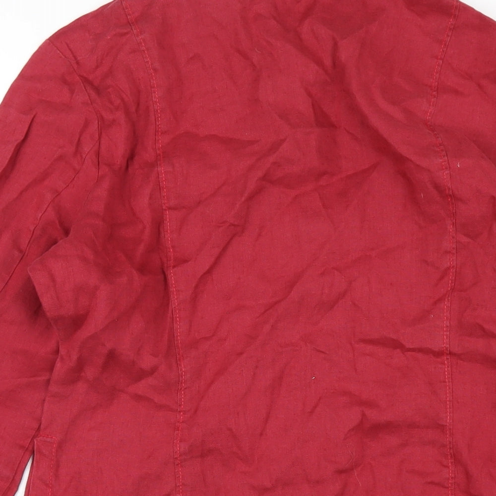 Womens UK Size 10 Mexx Red Basic Button-Up