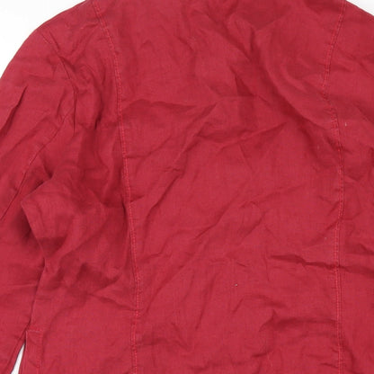 Womens UK Size 10 Mexx Red Basic Button-Up
