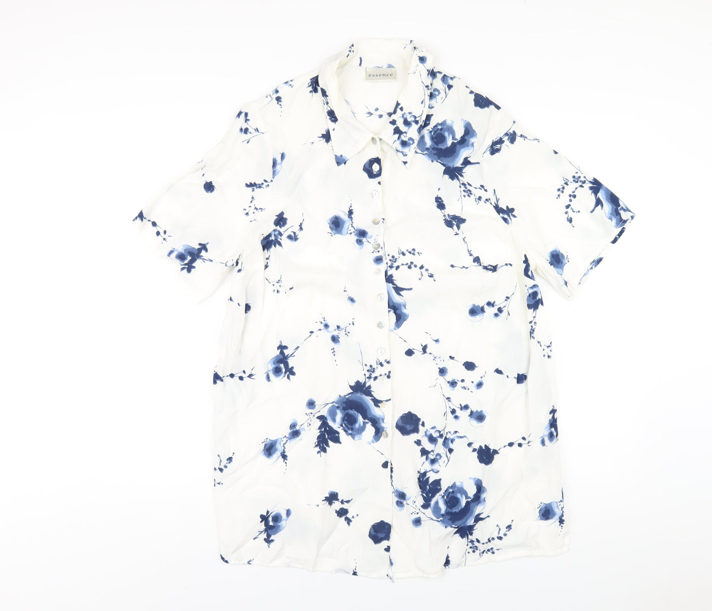 Womens UK Size 16 essence White Basic Button-Up