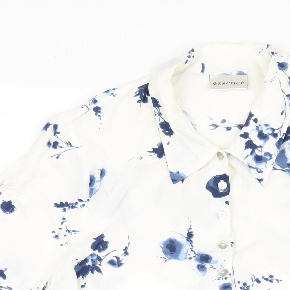 Womens UK Size 16 essence White Basic Button-Up
