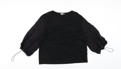 Womens UK Size M Warehouse Black Basic T-Shirt