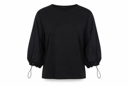 Womens UK Size M Warehouse Black Basic T-Shirt