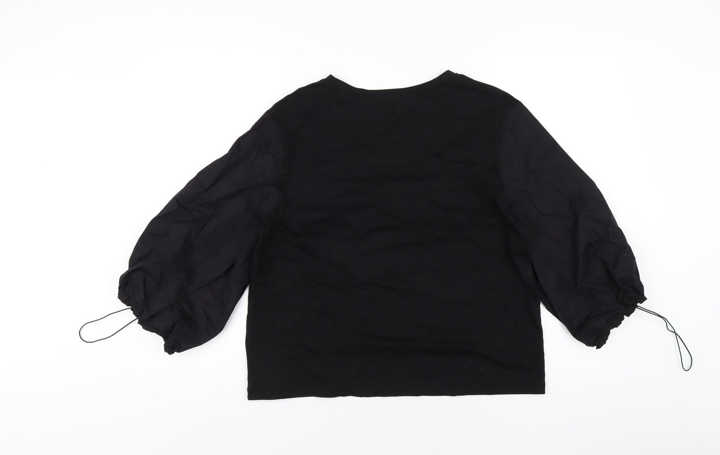 Womens UK Size M Warehouse Black Basic T-Shirt