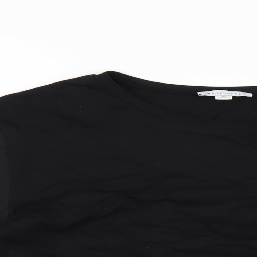 Womens UK Size M Warehouse Black Basic T-Shirt