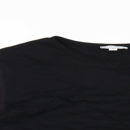 Womens UK Size M Warehouse Black Basic T-Shirt