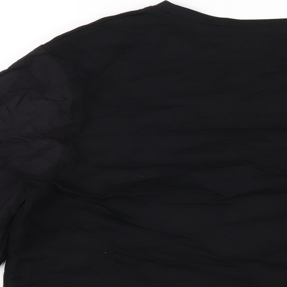 Womens UK Size M Warehouse Black Basic T-Shirt
