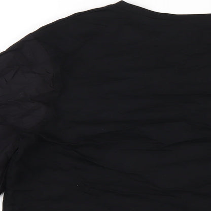 Womens UK Size M Warehouse Black Basic T-Shirt