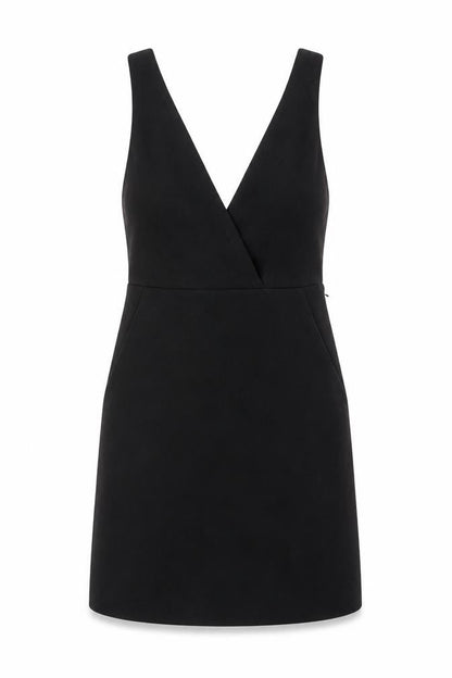 H&M Womens Black Polyester A-Line Size 6 V-Neck Zip