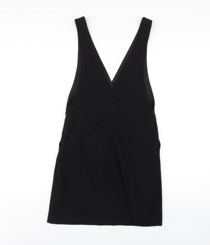 H&M Womens Black Polyester A-Line Size 6 V-Neck Zip