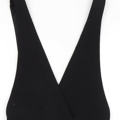 H&M Womens Black Polyester A-Line Size 6 V-Neck Zip