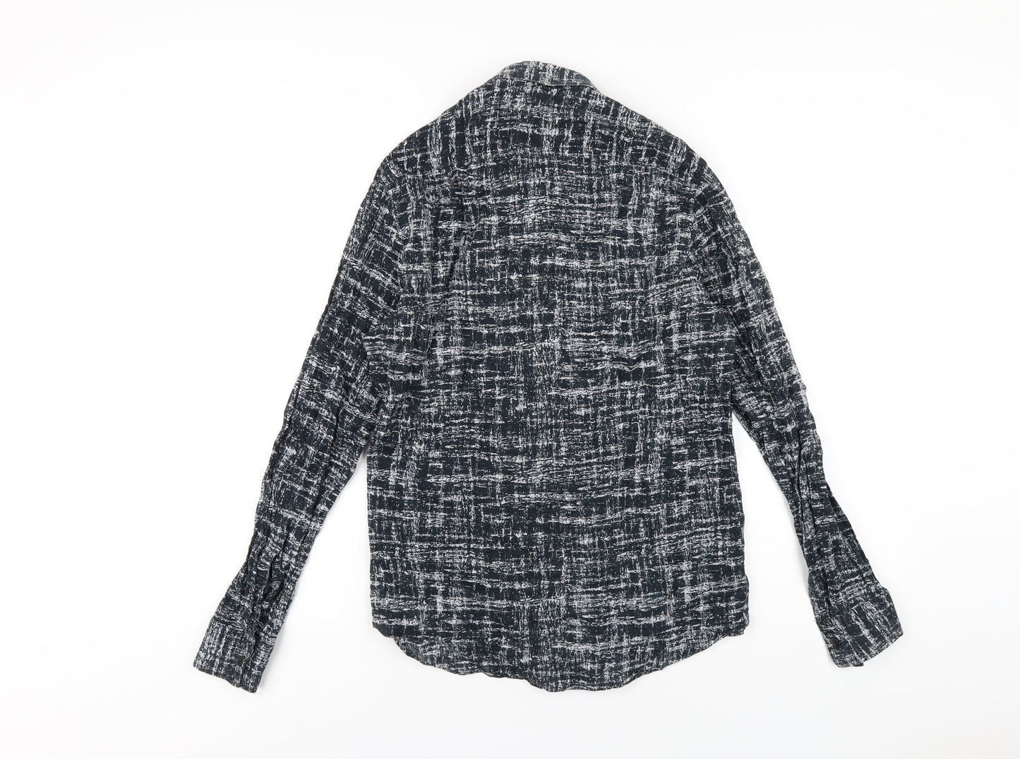 Womens UK Size S H&M Black Basic Button-Up