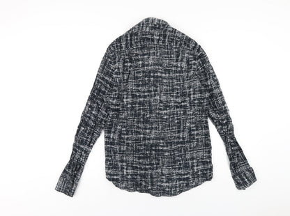 Womens UK Size S H&M Black Basic Button-Up