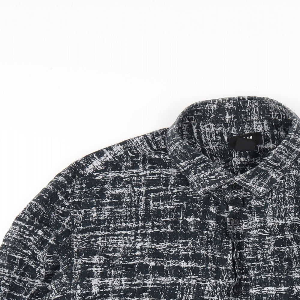 Womens UK Size S H&M Black Basic Button-Up
