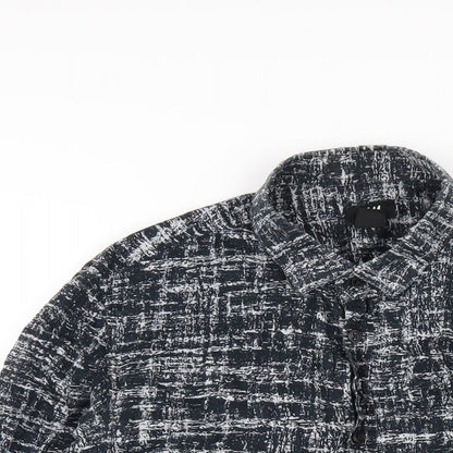 Womens UK Size S H&M Black Basic Button-Up