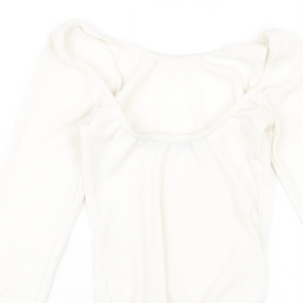 Womens UK Size 6 PRETTYLITTLETHING One-Piece Ivory Bodysuit