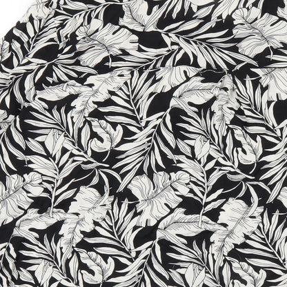 LC Waikiki Womens Black Floral Viscose A-Line Size 18 Round Neck Pullover