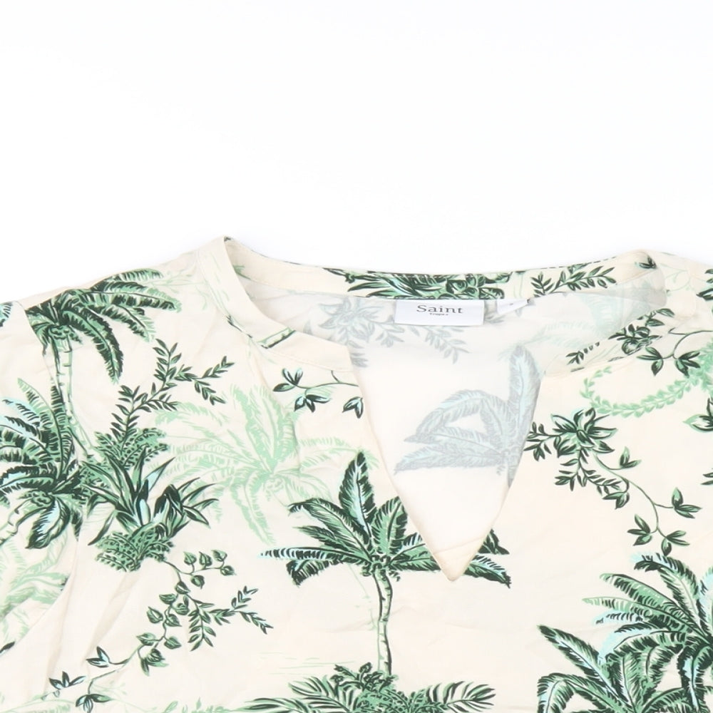 Womens UK Size S Saint Tropez Clothing Ivory Basic T-Shirt