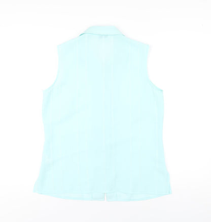 Berkertex Womens Blue Polyester Basic Button-Up Size 14 Collared