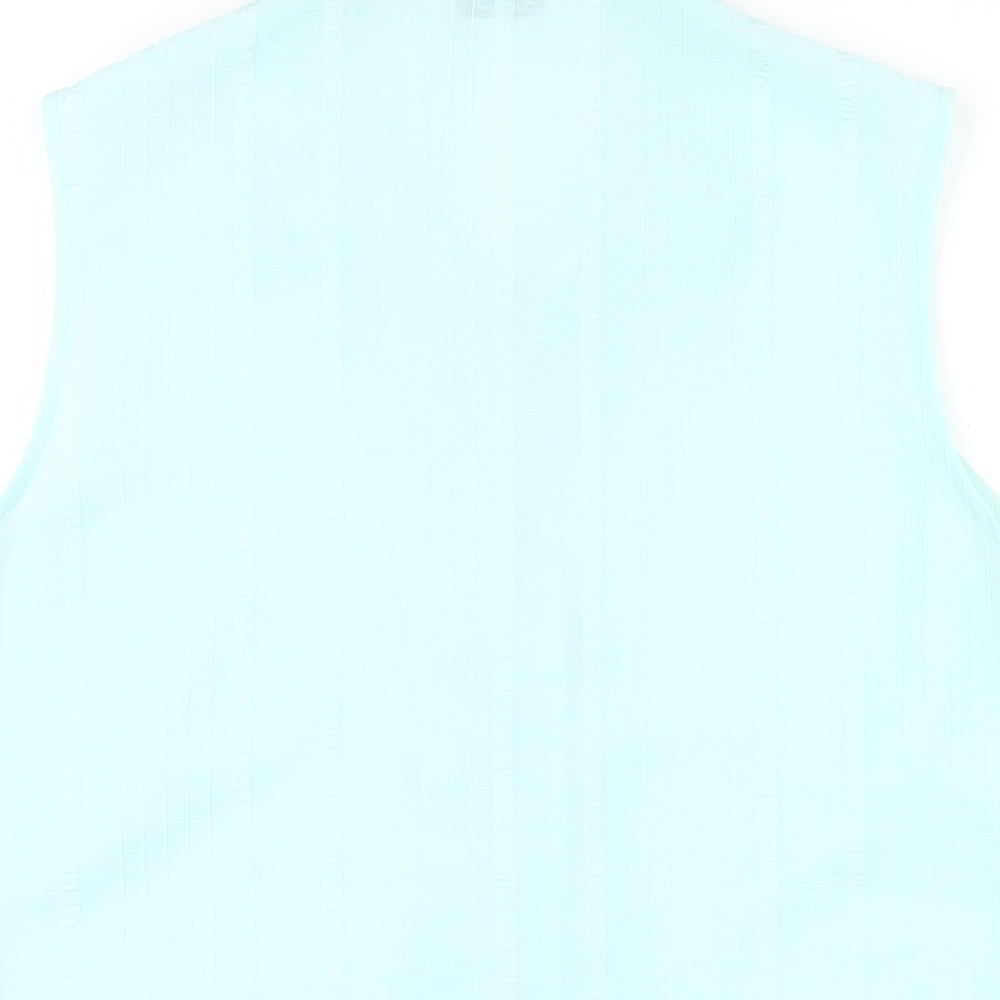 Berkertex Womens Blue Polyester Basic Button-Up Size 14 Collared