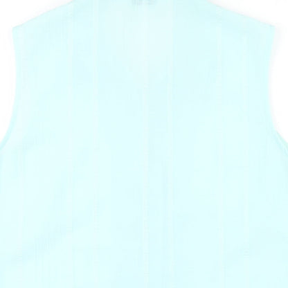 Berkertex Womens Blue Polyester Basic Button-Up Size 14 Collared