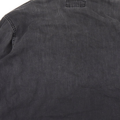 Current/Elliott Womens Grey Cotton Basic Button-Up Size S Collared