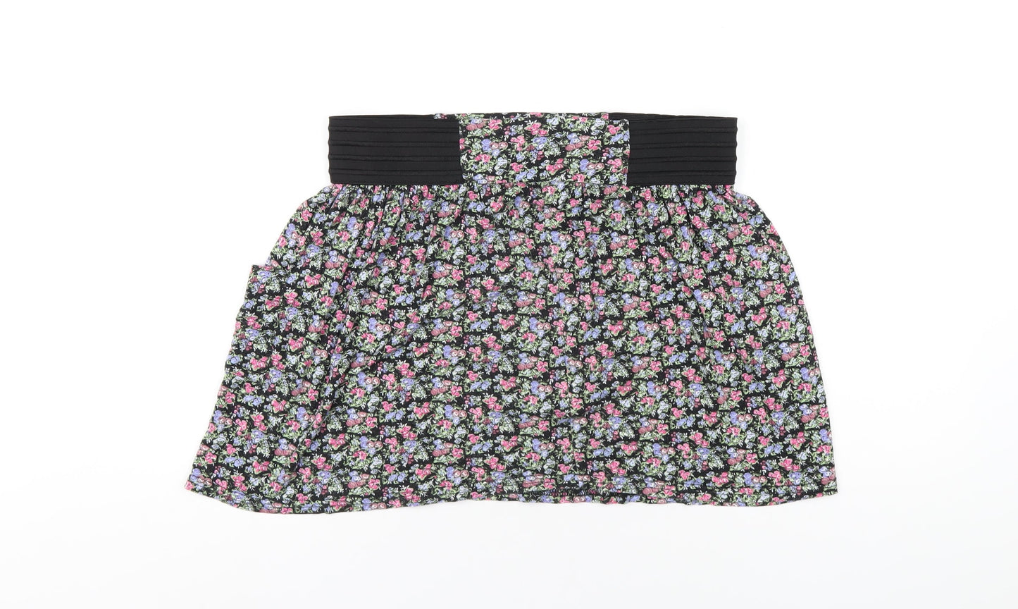 Jane Norman Womens Multicoloured Floral Viscose A-Line Skirt Size 12