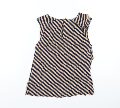 Womens UK Size 8 Oasis Beige Basic T-Shirt