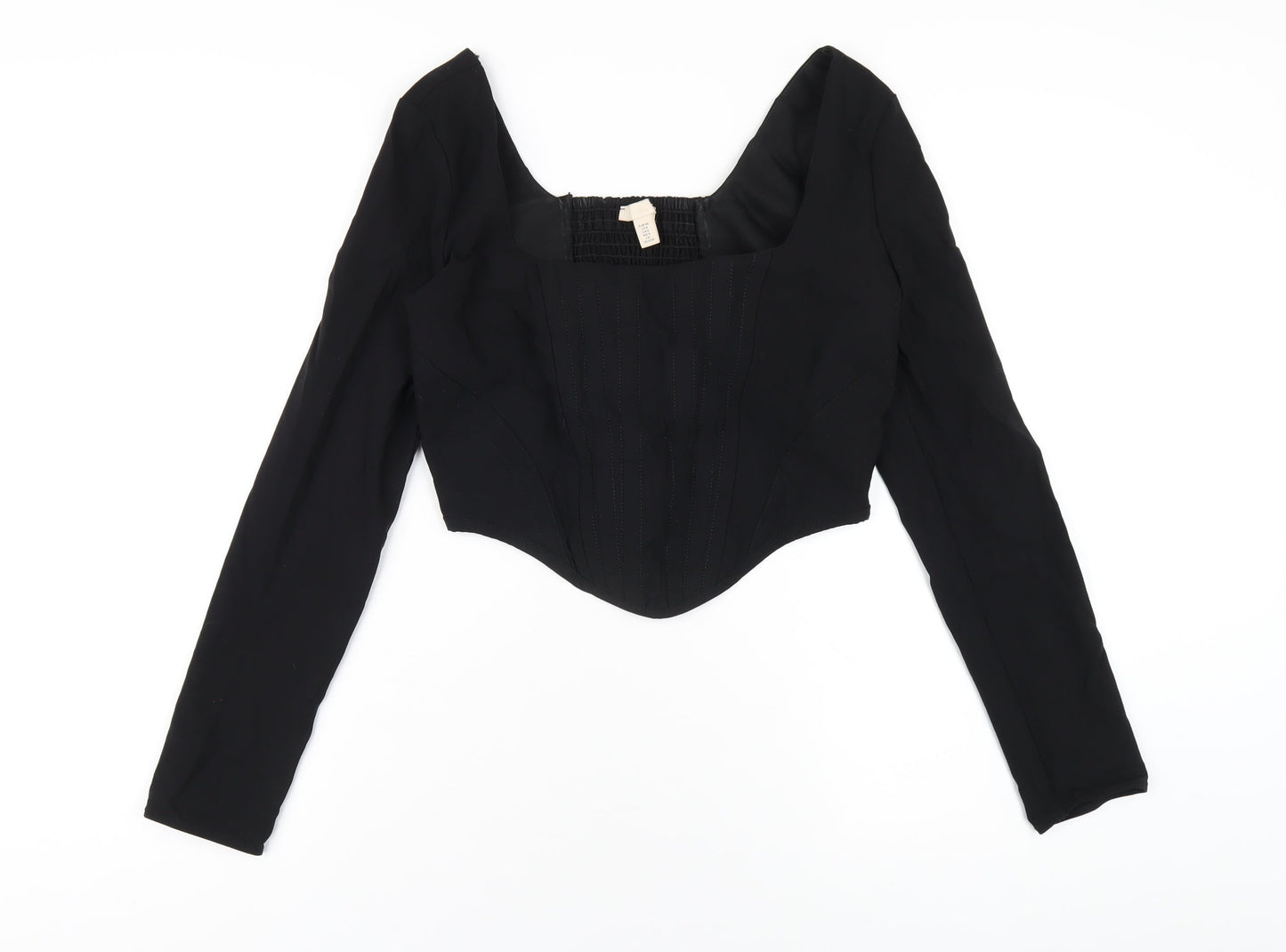 Womens UK Size 12 H&M Black Basic T-Shirt