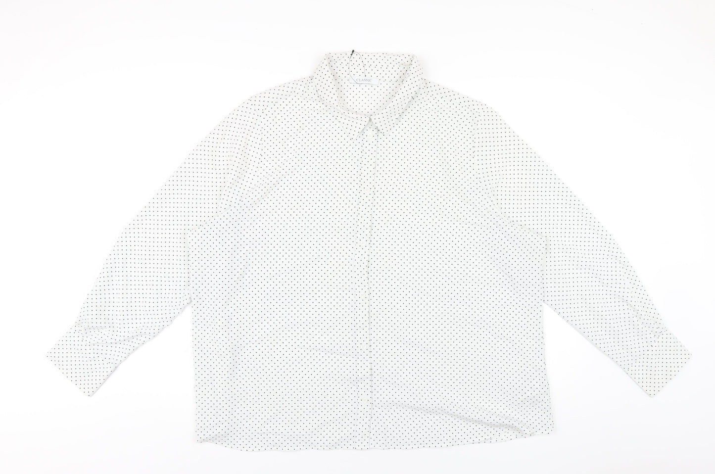 Womens UK Size 24 Classic White Basic Button-Up