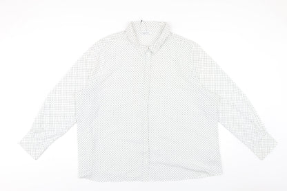Womens UK Size 24 Classic White Basic Button-Up