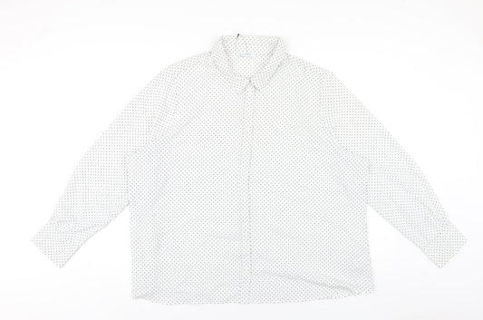 Womens UK Size 24 Classic White Basic Button-Up