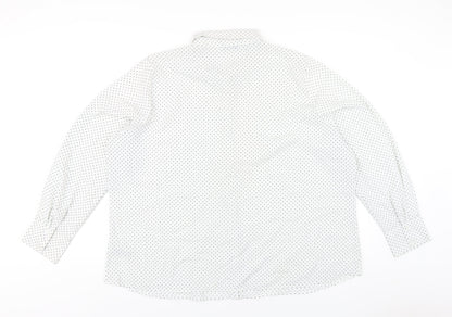 Womens UK Size 24 Classic White Basic Button-Up
