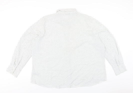 Womens UK Size 24 Classic White Basic Button-Up
