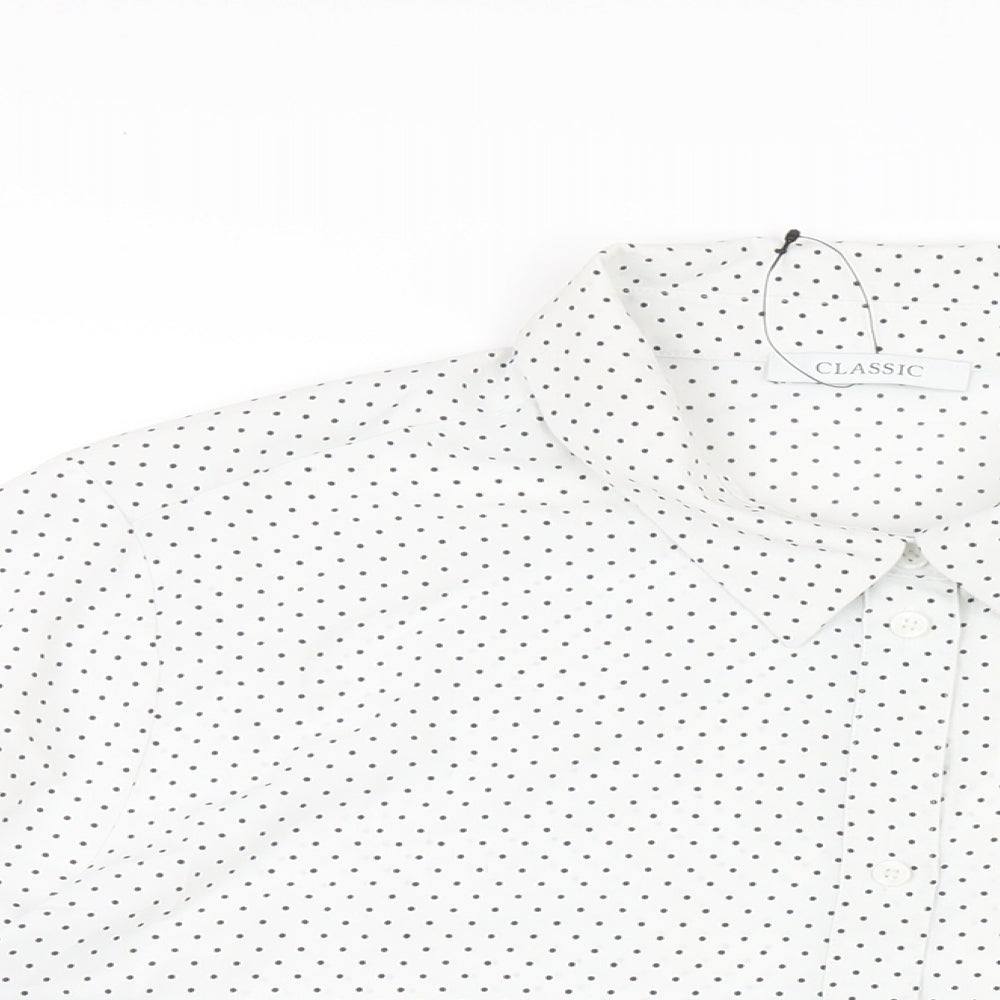 Womens UK Size 24 Classic White Basic Button-Up