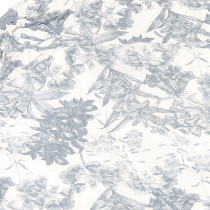 NEXT Womens Blue Geometric Viscose A-Line Size 14 V-Neck Pullover