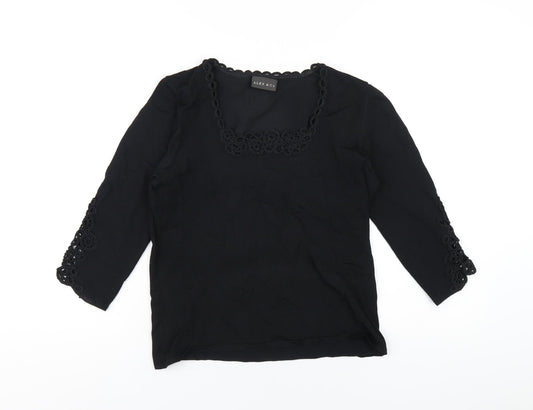 Womens UK Size 10 Alex & Co Black Basic T-Shirt