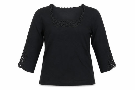 Womens UK Size 10 Alex & Co Black Basic T-Shirt