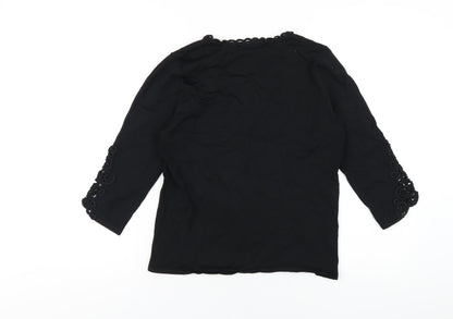 Womens UK Size 10 Alex & Co Black Basic T-Shirt