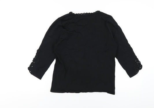 Womens UK Size 10 Alex & Co Black Basic T-Shirt