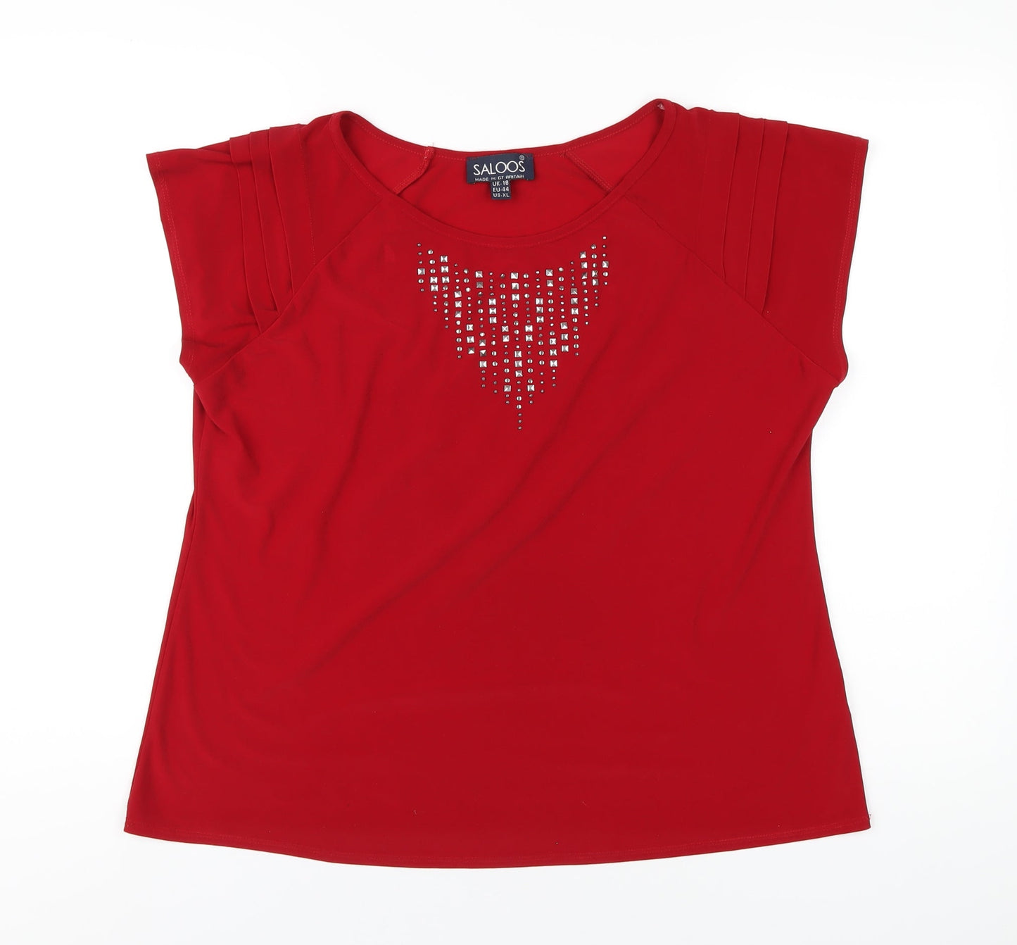 Womens UK Size 18 Saloos Red Basic T-Shirt