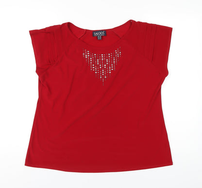 Womens UK Size 18 Saloos Red Basic T-Shirt