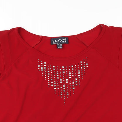 Womens UK Size 18 Saloos Red Basic T-Shirt