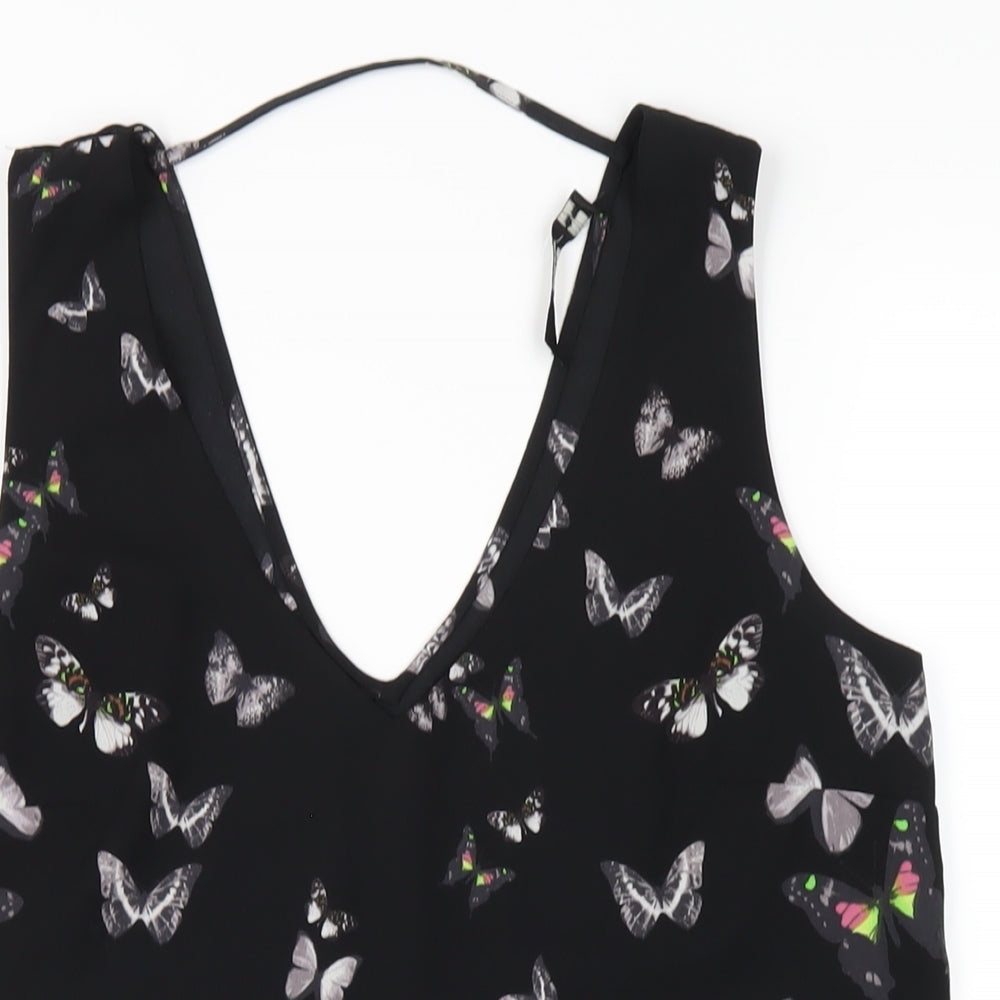 Womens UK Size 10 Oasis Black Basic Tank