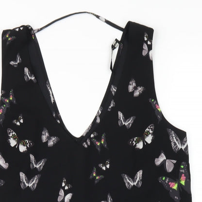 Womens UK Size 10 Oasis Black Basic Tank