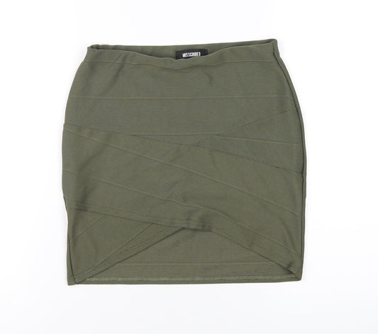 Missguided Womens Green Polyester Mini Skirt Size 10