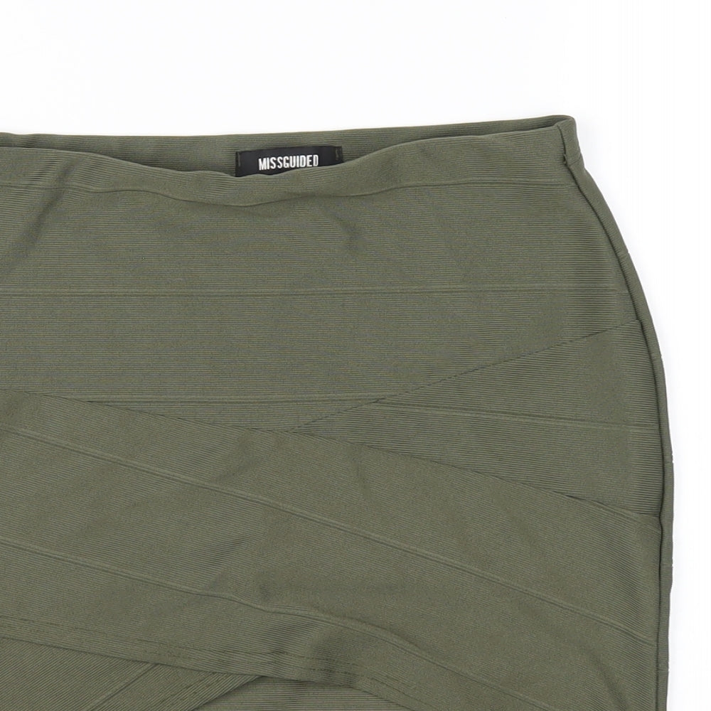 Missguided Womens Green Polyester Mini Skirt Size 10