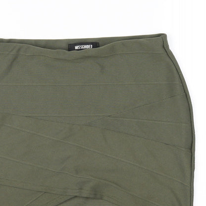 Missguided Womens Green Polyester Mini Skirt Size 10