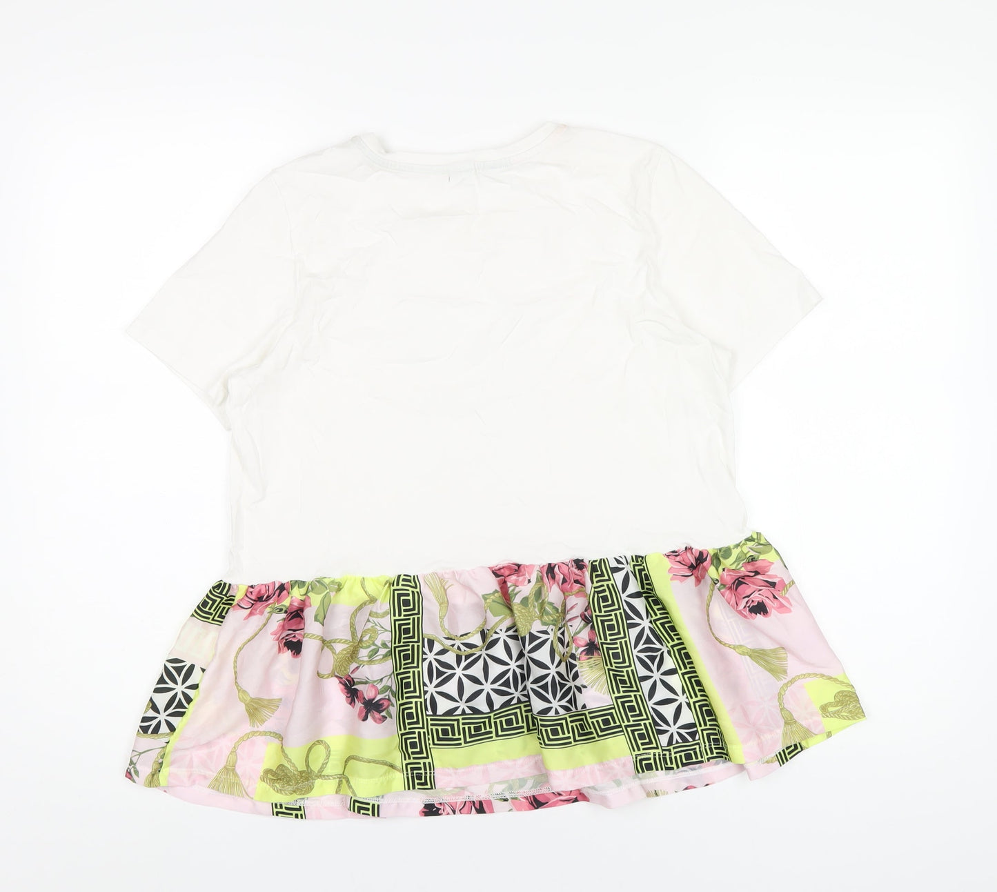 Womens UK Size 10 River Island White Basic T-Shirt