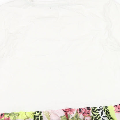 Womens UK Size 10 River Island White Basic T-Shirt